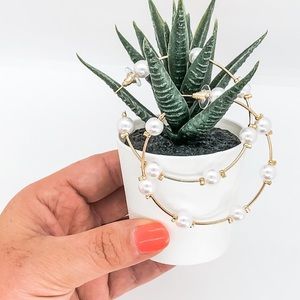 Pearl Earrings- Hoops